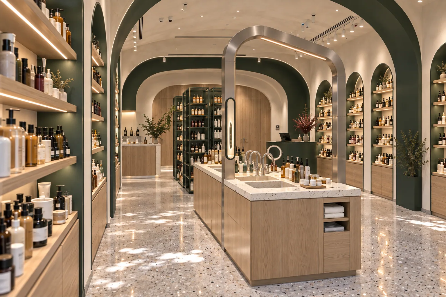 Left product aisle and central island