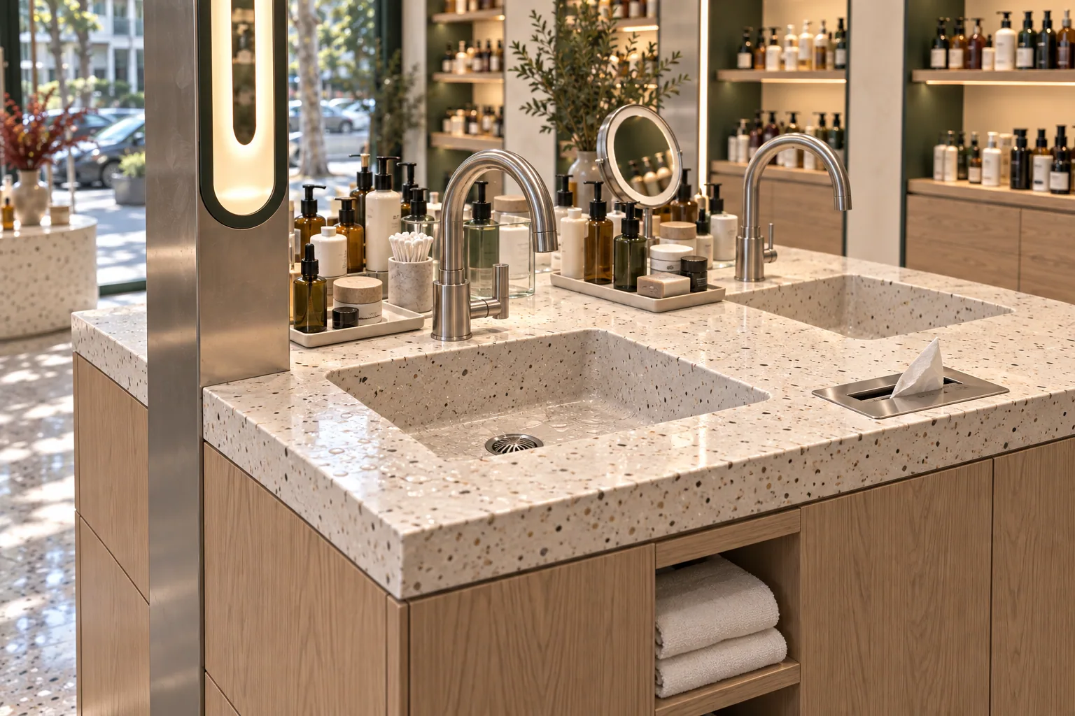 Basin and product test unit