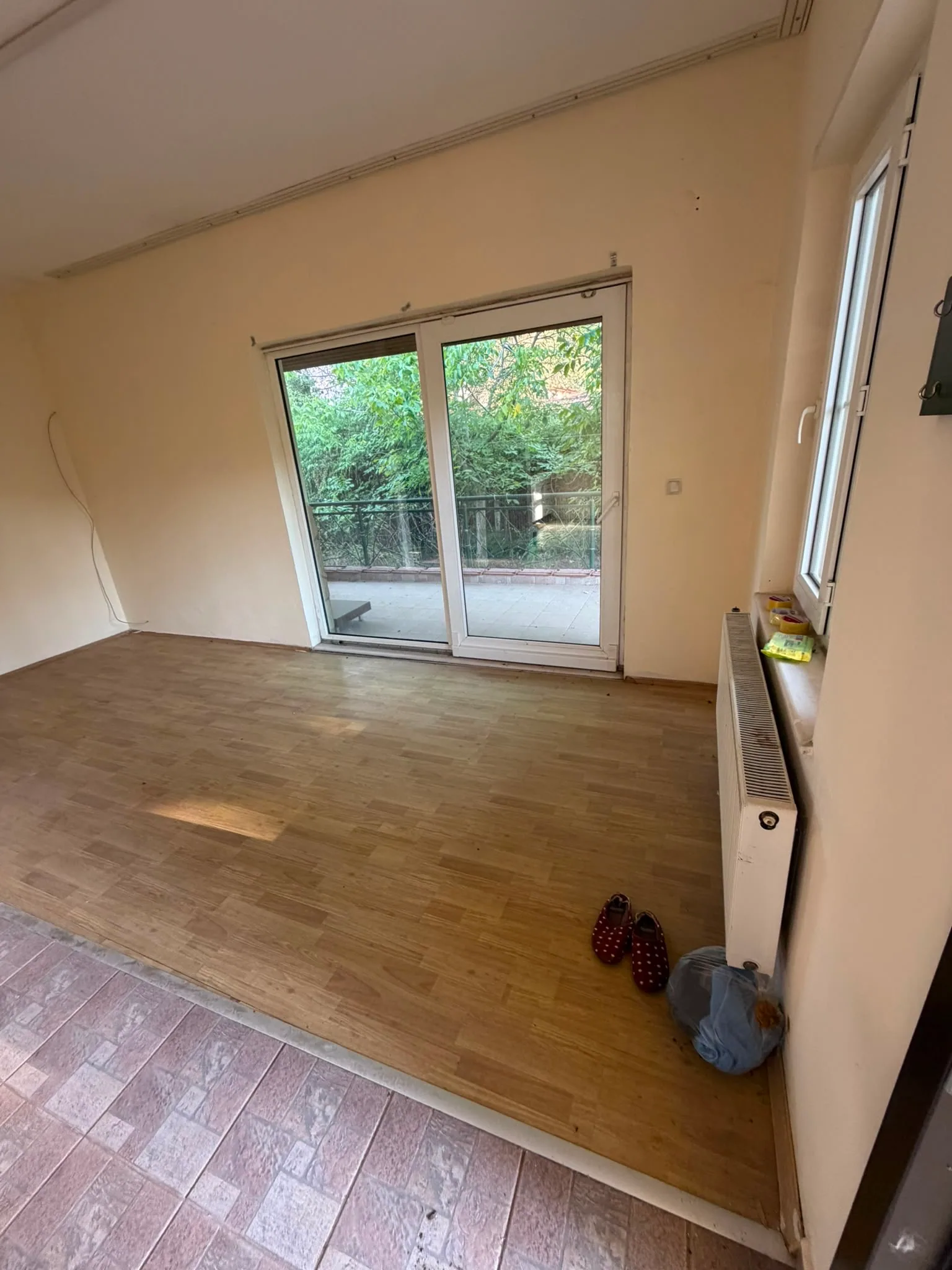 Existing condition before renovation: the interior opening to the garden